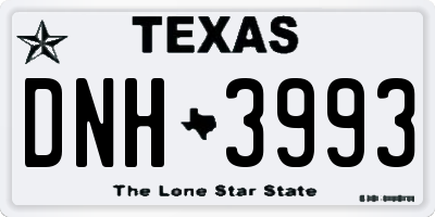 TX license plate DNH3993