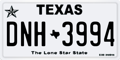 TX license plate DNH3994