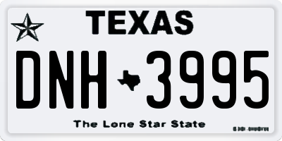 TX license plate DNH3995