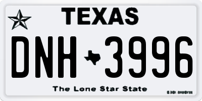 TX license plate DNH3996