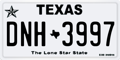 TX license plate DNH3997