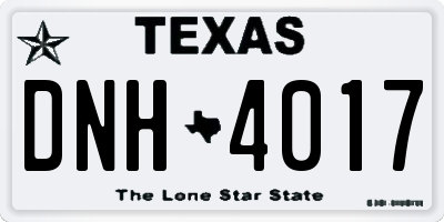TX license plate DNH4017