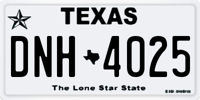 TX license plate DNH4025