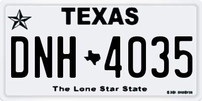 TX license plate DNH4035