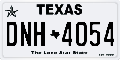 TX license plate DNH4054