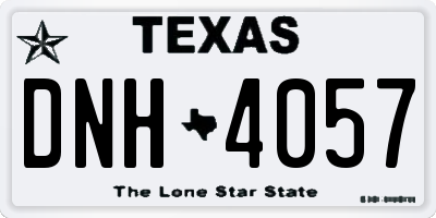 TX license plate DNH4057