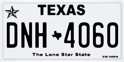 TX license plate DNH4060