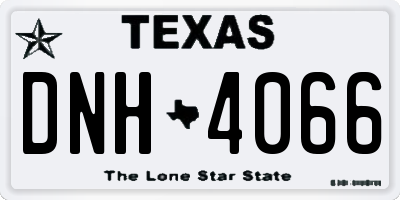 TX license plate DNH4066