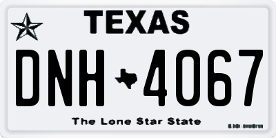 TX license plate DNH4067