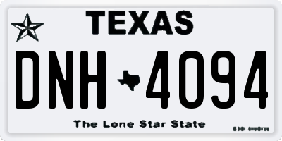 TX license plate DNH4094