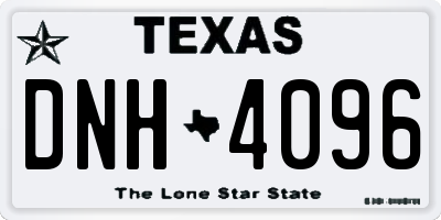 TX license plate DNH4096