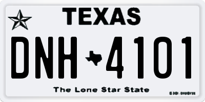 TX license plate DNH4101