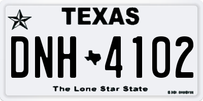 TX license plate DNH4102