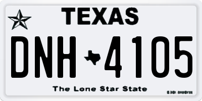 TX license plate DNH4105