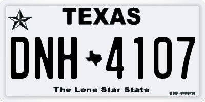TX license plate DNH4107