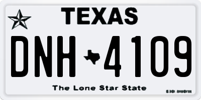 TX license plate DNH4109