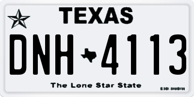 TX license plate DNH4113