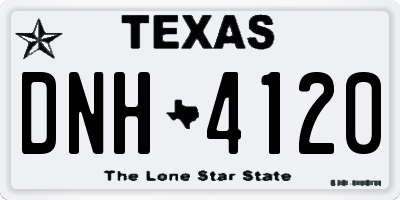 TX license plate DNH4120