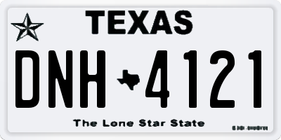 TX license plate DNH4121