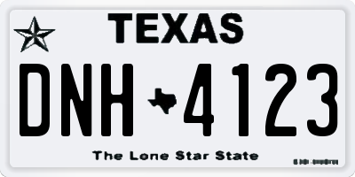 TX license plate DNH4123