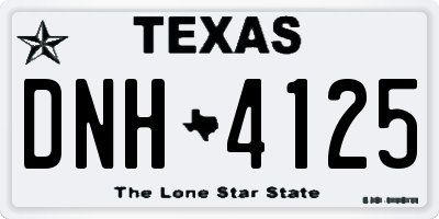 TX license plate DNH4125