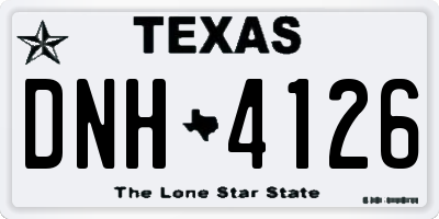 TX license plate DNH4126