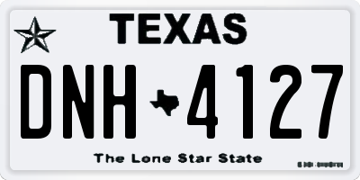 TX license plate DNH4127