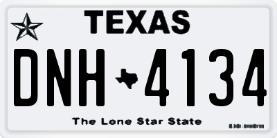 TX license plate DNH4134