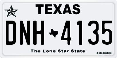 TX license plate DNH4135