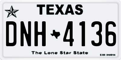 TX license plate DNH4136