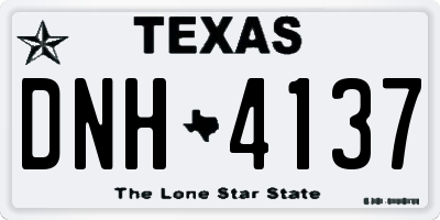 TX license plate DNH4137