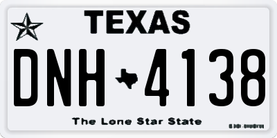 TX license plate DNH4138
