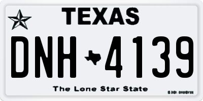 TX license plate DNH4139