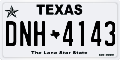 TX license plate DNH4143