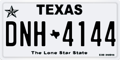 TX license plate DNH4144