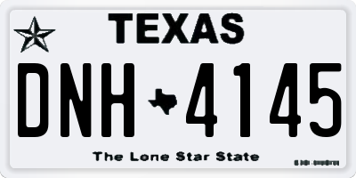 TX license plate DNH4145