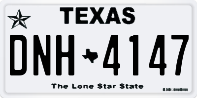 TX license plate DNH4147