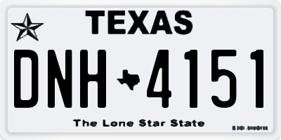 TX license plate DNH4151