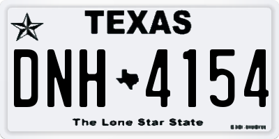 TX license plate DNH4154