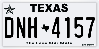 TX license plate DNH4157