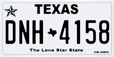 TX license plate DNH4158