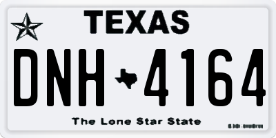 TX license plate DNH4164