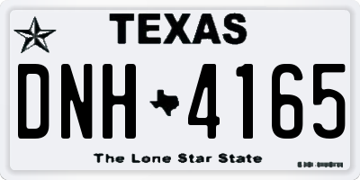 TX license plate DNH4165