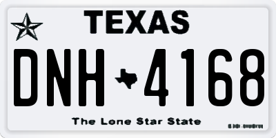 TX license plate DNH4168