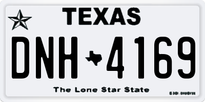 TX license plate DNH4169