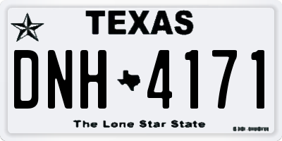 TX license plate DNH4171
