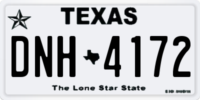 TX license plate DNH4172