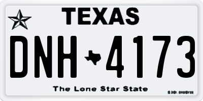 TX license plate DNH4173