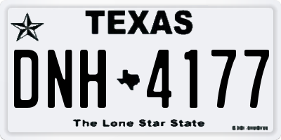 TX license plate DNH4177