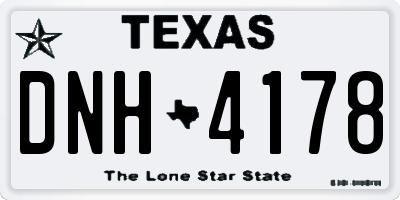 TX license plate DNH4178